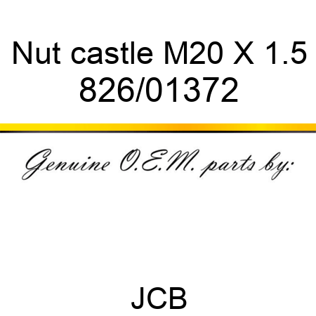 Nut, castle, M20 X 1.5 826/01372