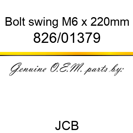 Bolt, swing, M6 x 220mm 826/01379