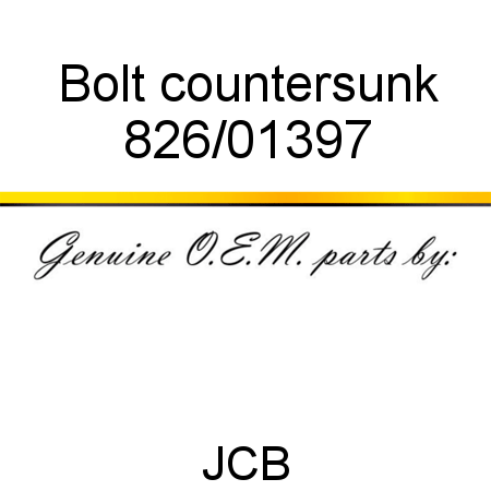 Bolt, countersunk 826/01397
