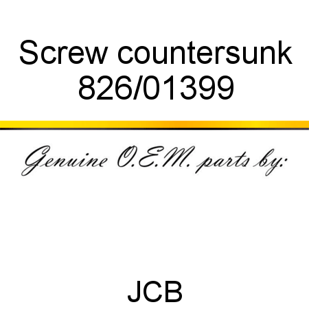 Screw, countersunk 826/01399