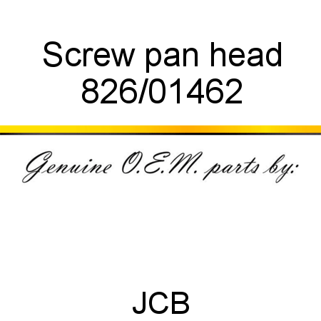 Screw, pan head 826/01462