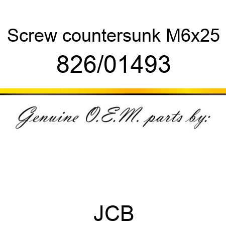 Screw, countersunk, M6x25 826/01493
