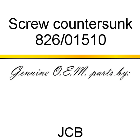 Screw, countersunk 826/01510