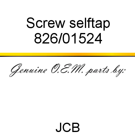 Screw, selftap 826/01524