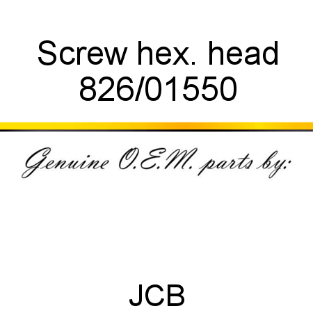 Screw, hex. head 826/01550