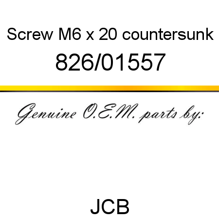 Screw, M6 x 20 countersunk 826/01557