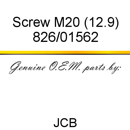 Screw, M20 (12.9) 826/01562