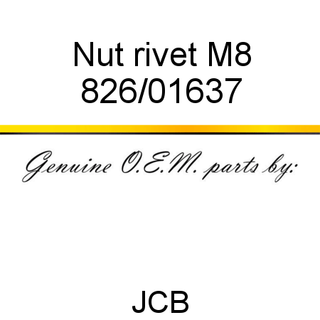 Nut, rivet, M8 826/01637