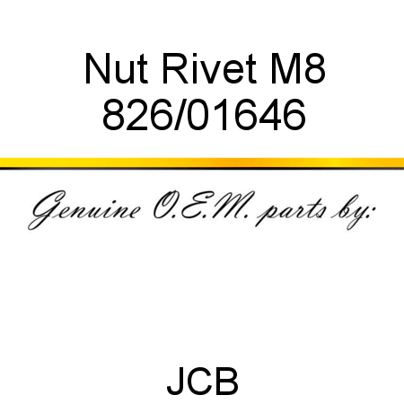Nut, Rivet M8 826/01646