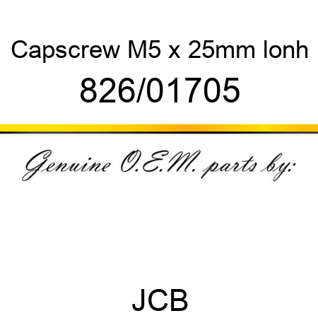 Capscrew, M5 x 25mm lonh 826/01705