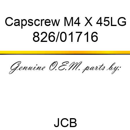 Capscrew, M4 X 45LG 826/01716