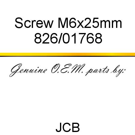 Screw, M6x25mm 826/01768