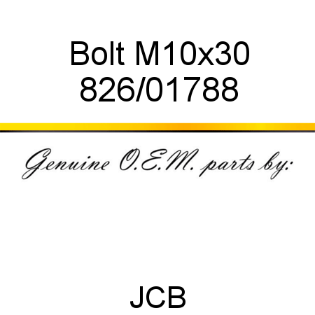 Bolt, M10x30 826/01788