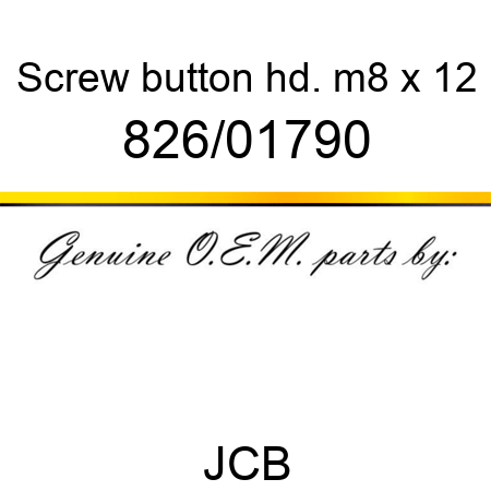 Screw, button hd., m8 x 12 826/01790