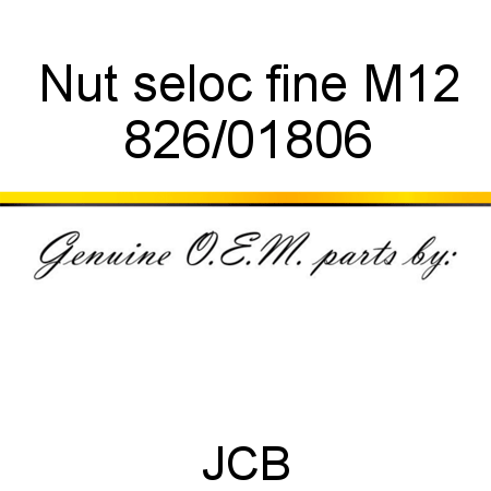 Nut, seloc, fine, M12 826/01806
