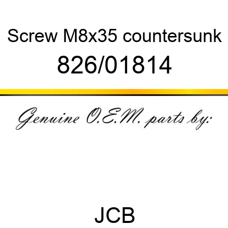 Screw, M8x35 countersunk 826/01814