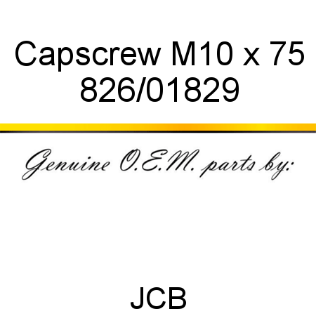 Capscrew, M10 x 75 826/01829
