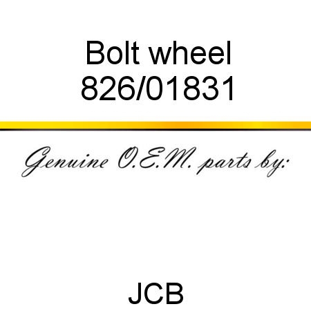 Bolt, wheel 826/01831