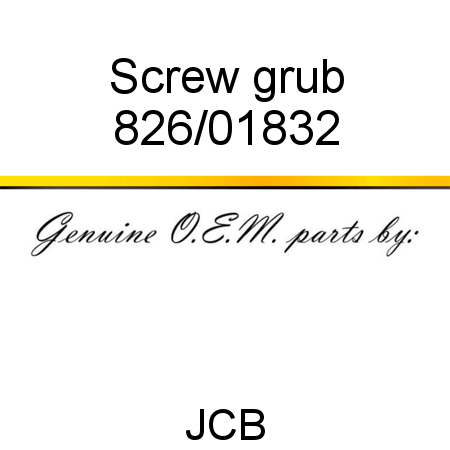 Screw, grub 826/01832