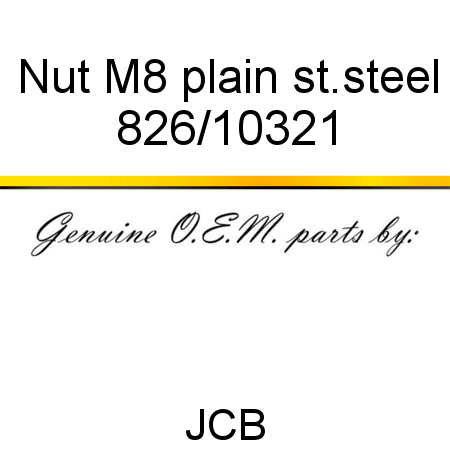 Nut, M8 plain st.steel 826/10321
