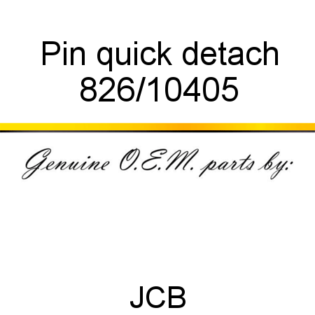 Pin, quick detach 826/10405