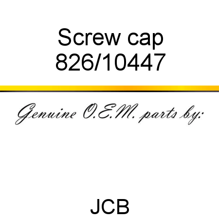 Screw, cap 826/10447