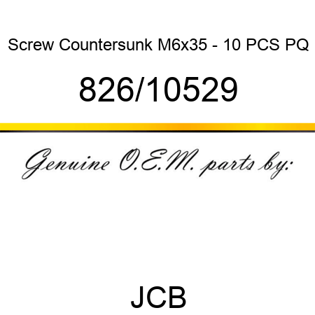 Screw, Countersunk, M6x35 - 10 PCS PQ 826/10529
