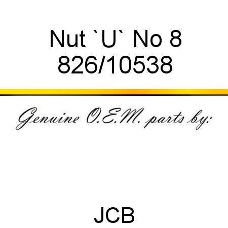 Nut, `U`, No 8 826/10538