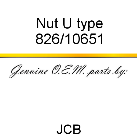 Nut, U type 826/10651