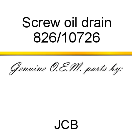 Screw, oil drain 826/10726