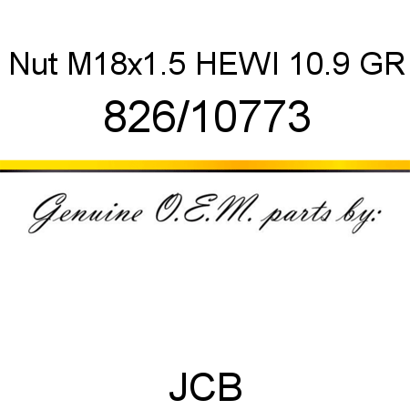 Nut, M18x1.5, HEWI 10.9 GR 826/10773