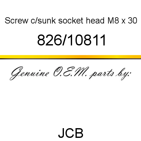 Screw, c/sunk socket head, M8 x 30 826/10811