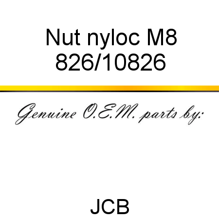 Nut, nyloc M8 826/10826