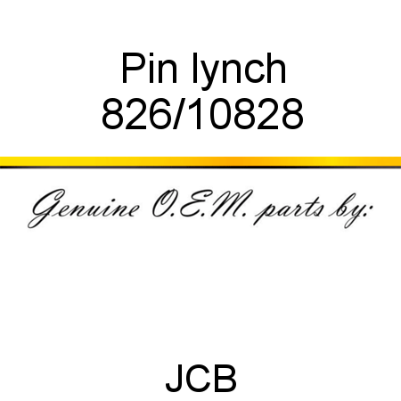 Pin, lynch 826/10828