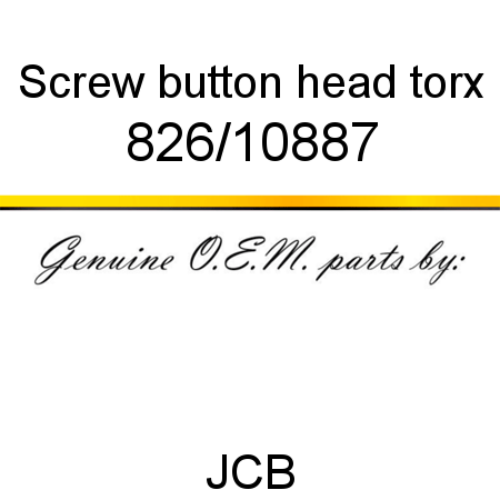 Screw, button head, torx 826/10887