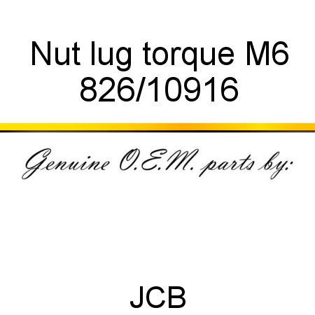 Nut, lug, torque M6 826/10916
