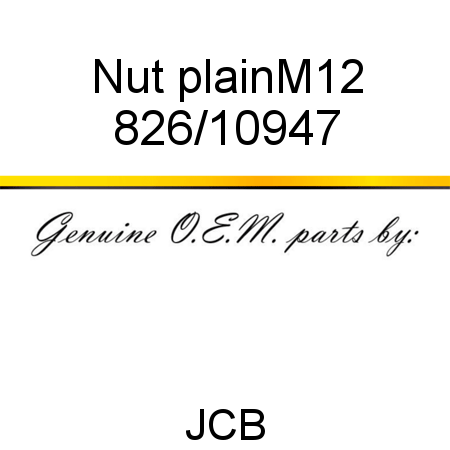 Nut, plain,M12 826/10947