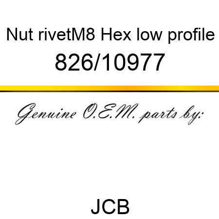 Nut, rivet,M8 Hex, low profile 826/10977