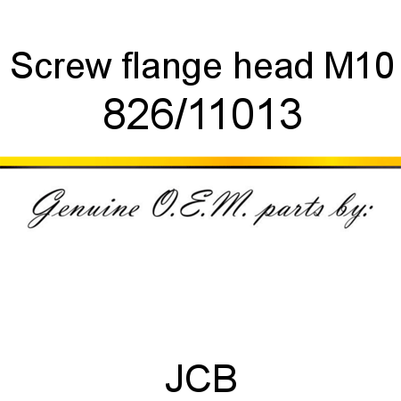 Screw, flange head, M10 826/11013