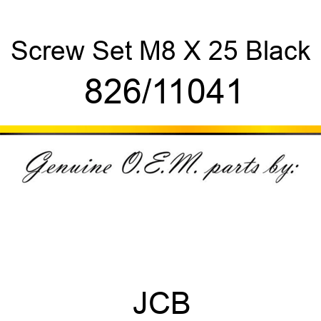 Screw, Set, M8 X 25, Black 826/11041