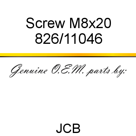 Screw, M8x20 826/11046