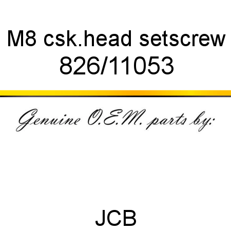 M8 csk.head setscrew 826/11053