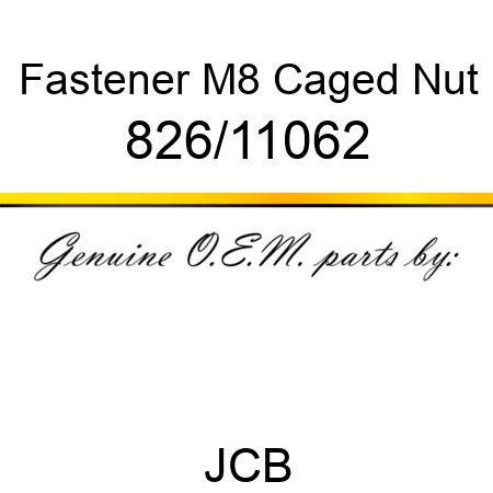 Fastener, M8 Caged Nut 826/11062