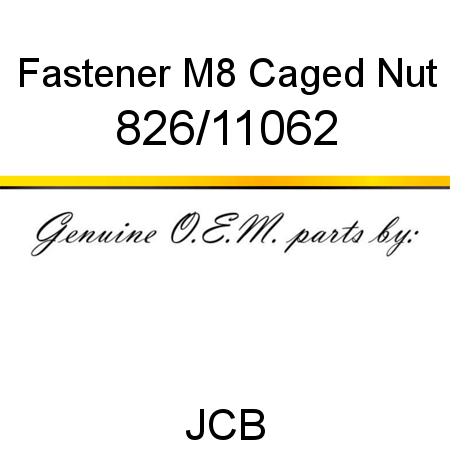 Fastener, M8 Caged Nut 826/11062