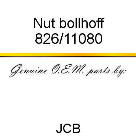 Nut, bollhoff 826/11080