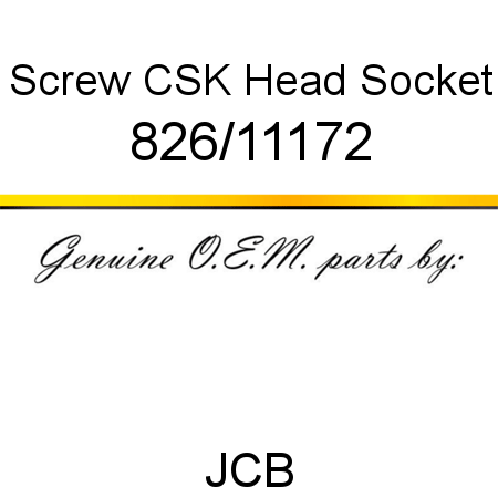 Screw, CSK Head Socket 826/11172