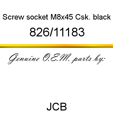 Screw, socket M8x45 Csk., black 826/11183