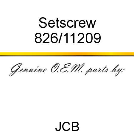 Setscrew 826/11209