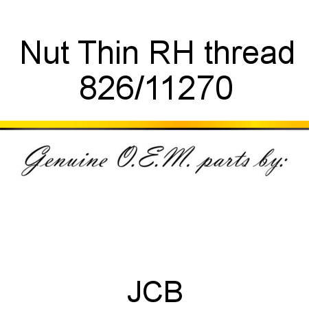 Nut, Thin RH thread 826/11270