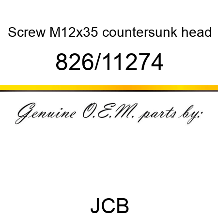 Screw, M12x35, countersunk head 826/11274